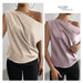 Satin Imitation Silk Irregular Shoulder Sleeveless Pullover Shirt for Women - Dio Kollections