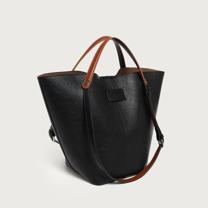 Vintage Lychee Pattern Vegetable Basket Handbag Versatile Shoulder Tote Bag