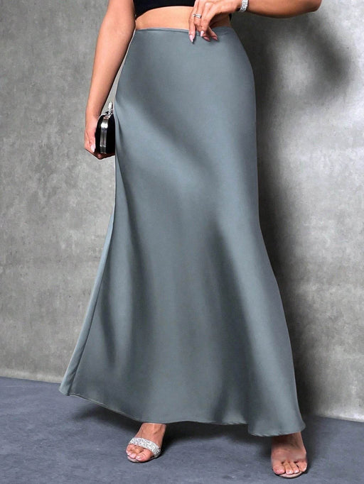 Elegant Simulated Silk A-line Satin Skirt for Spring/Summer - Dio Kollections