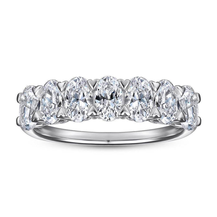 S925 Silver Women's Sterling Row Ring Same Row Diamond Zircon Women's Silver Ring Z+2 1/2 - Dio Kollections