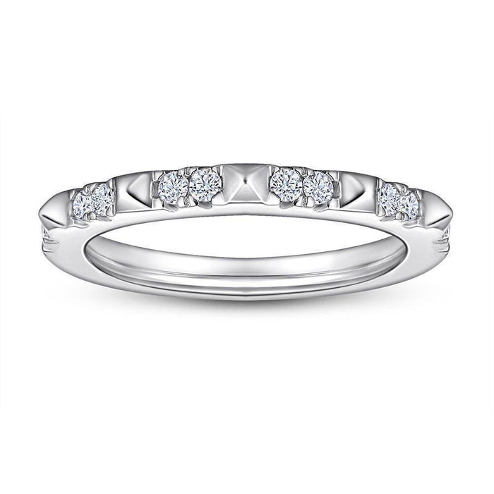 S925 Silver Women's Sterling Row Ring Same Row Diamond Zircon Women's Silver Ring Z+2 1/2 - Dio Kollections