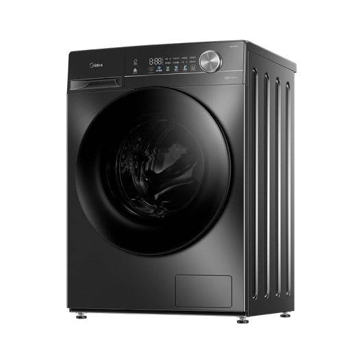 Black washing machine on a white background