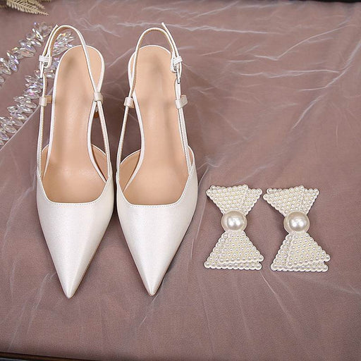 Chic Pointed Toe Hollow Sandals with Detachable Buttons for Women - Dio Kollections