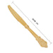 Gold decorative knife with measurements on a white background