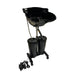 Black salon washing basin with stand on a white background
