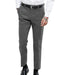 Gray herringbone dress pants worn by a person on a white background