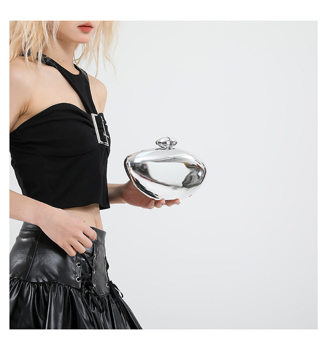 New Dinner Bag Oval Shell Goose Egg Acrylic Evening Chain Shoulder Bag