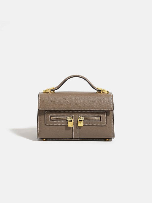 Dio Retro Double Pull Lock One Shoulder Crossbody Small Square Bag - Dio Kollections