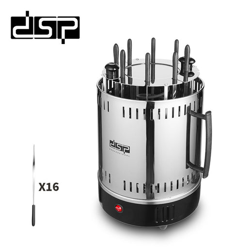 A stainless steel and black electric knife sterilizer and drying rack with 16 knives shown inside, on a white background. The DSP brand logo is visible in the top left and on the device itself, with 'X16' text and a single knife shown on the left.