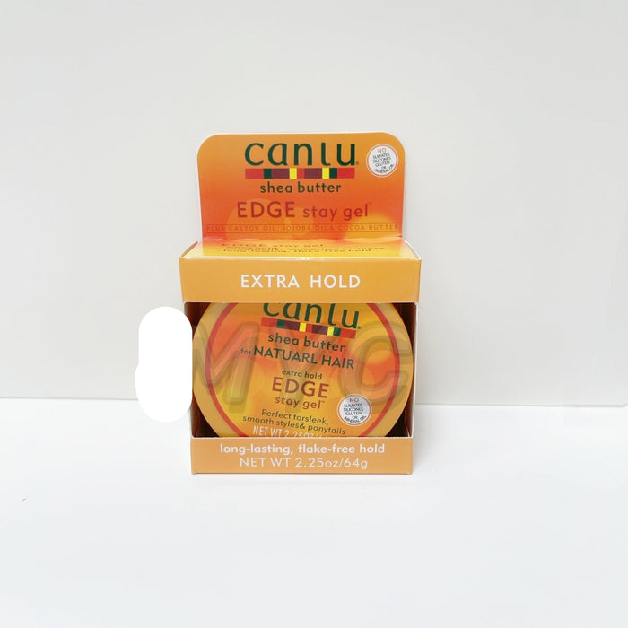 Cantu shea butter EDGE stay gel packaging on a white background