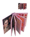 Makeup tray with various shades and a model's face on the cover, displayed open.