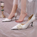 Fairy White Camellia Satin Stiletto Sandals for Women - Elegant Wedding Shoes - Dio Kollections