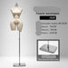 Mannequin with size information on a gray background