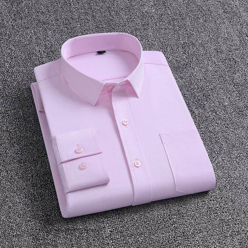 Men's Shirt With Pockets Middle-Aged Long-Sleeved Casual No-iron Four-Sided Stretch Business Shirt - Dio Kollections