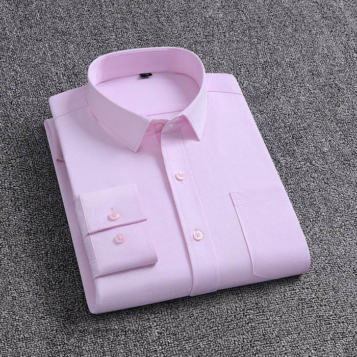 Men's Shirt With Pockets Middle-Aged Long-Sleeved Casual No-iron Four-Sided Stretch Business Shirt - Dio Kollections