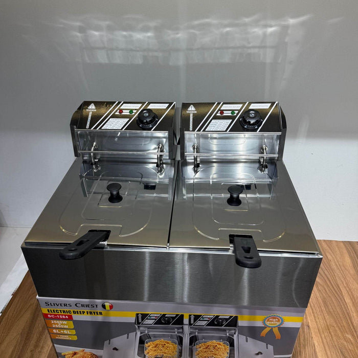 Multifunctional Double Cylinder Stainless Steel Electric Fryer - 25L Capacity - Dio Kollections