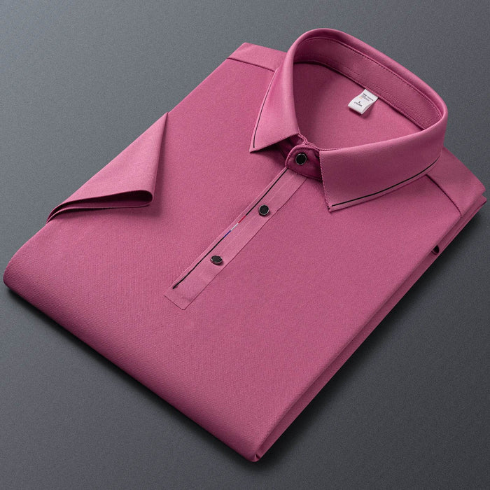 Cotton Short-sleeved Polo Shirt Men's Business Casual Lapel Solid Color Shirt - Dio Kollections