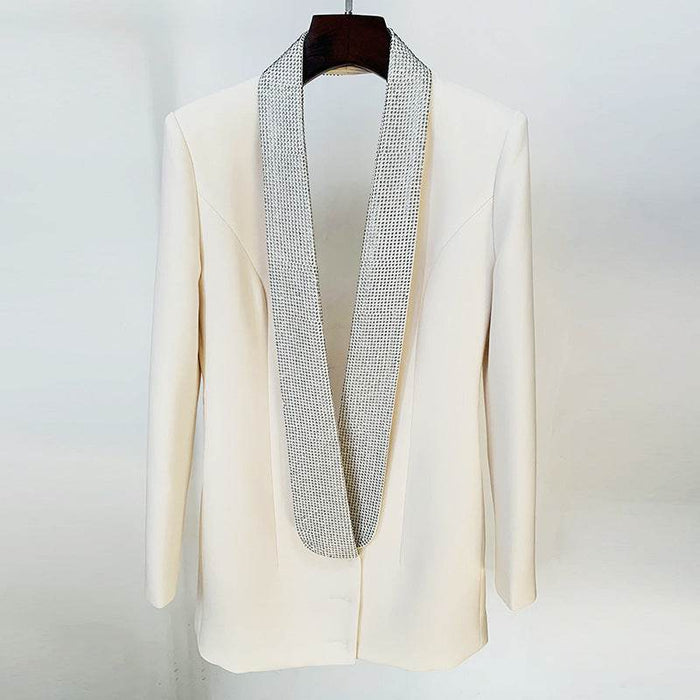 Dio Trendy Backless Blazer Skirt with Diamond Detail - Dio Kollections