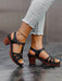 Summer New Solid Color Fish Mouth Thick Heel One-Way Buckle Strap High Heel Sandals - Dio Kollections
