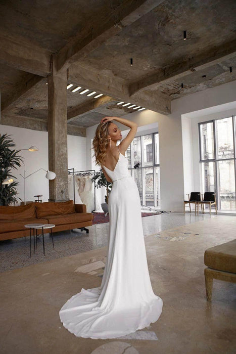 Dio Slit Chiffon Sheath Wedding Sequins Spaghetti Straps Bride Robes Dio Kollections Dio Slit Chiffon Sheath Wedding Sequins Spaghetti Straps Bride Robes Dio Kollections