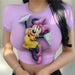 Dio Women's Charming Slim Cartoon Disney Printing Stitch Crop Top Fit T Shirt - Dio Kollections