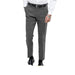 Gray suit pants worn with a white shirt on a white background