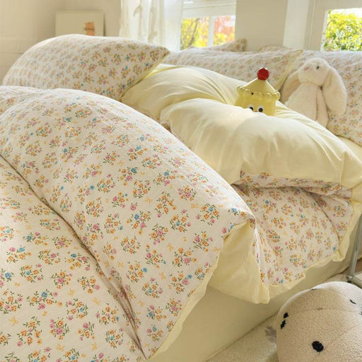 Four-Piece Cotton Double-Layer Gauze Set Bed Sheet Quilt Cover Washed Cotton Double-Layer Gauze Set - Dio Kollections