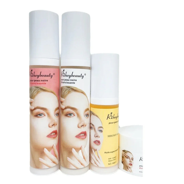 Set of Kiehls beauty products with branding and product images on a white background