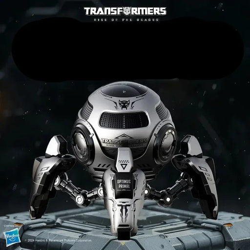 Transformers toy with Chinese text on a dark background