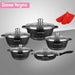 Disine Regina 12-Piece Korean Style Non-Stick Aluminum Cookware Set - Dio Kollections