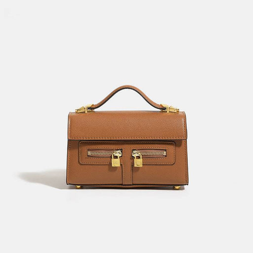 Dio Retro Double Pull Lock One Shoulder Crossbody Small Square Bag - Dio Kollections