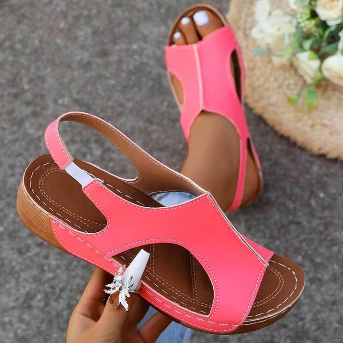Dio Hollow Out Toe Round Toe Beach Roman Sandals - Dio Kollections