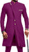 Purple traditional outfit with gold buttons on a white background