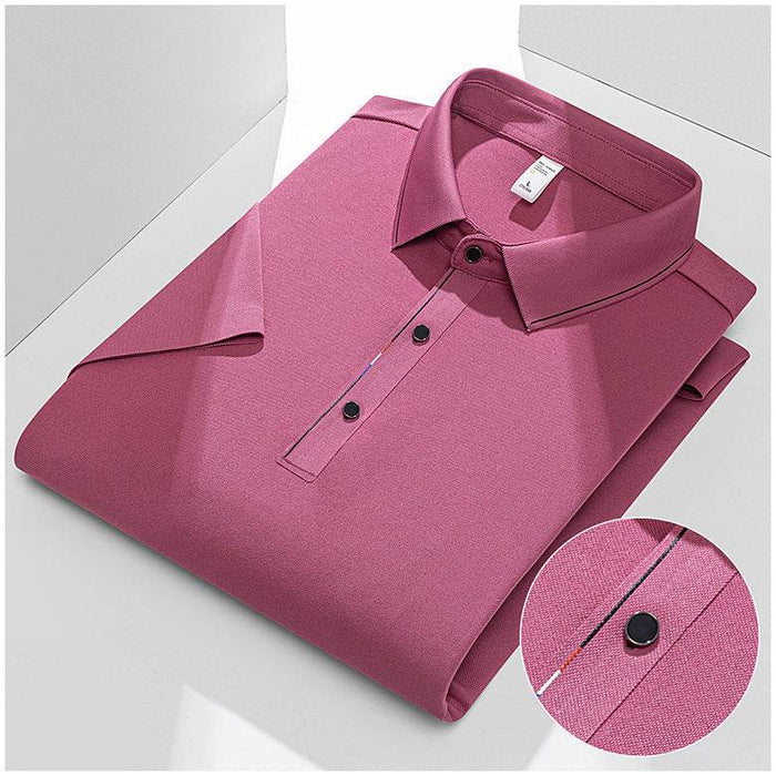 Cotton Short-sleeved Polo Shirt Men's Business Casual Lapel Solid Color Shirt - Dio Kollections