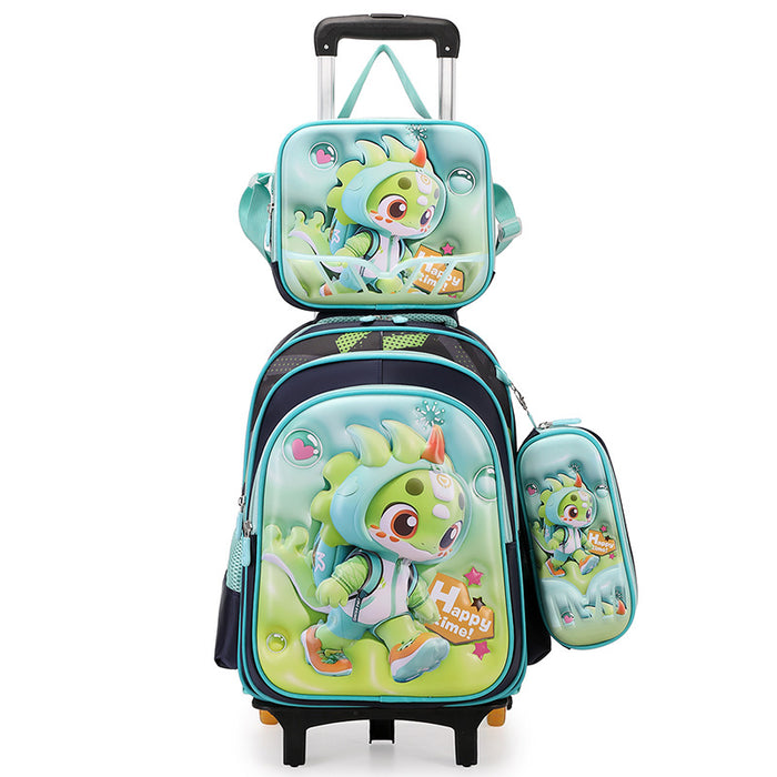 Children's backpack with cartoon character on a white background