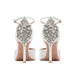 Hollow Satin Pointed Toe Stiletto One-Line Buckle Rhinestone Wedding Bridal Shoe - Dio Kollections