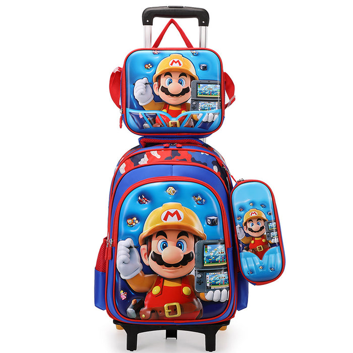 Super Mario-themed backpack with lunch bag on a white background