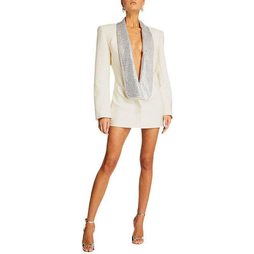 Dio Trendy Backless Blazer Skirt with Diamond Detail - Dio Kollections