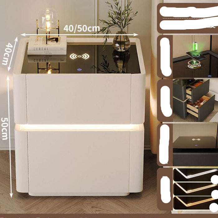 Smart Bedside Table Safe Integrated Bedroom Luxury Wireless Charging Storage Cabinet - Dio Kollections