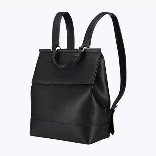 Black backpack on a white background