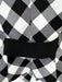 Black and white checkered fabric with a belt