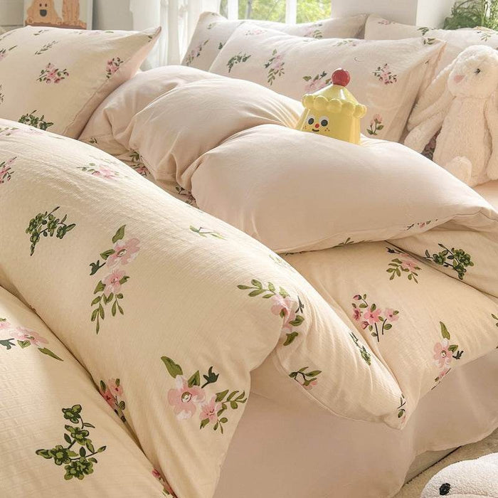 Four-Piece Cotton Double-Layer Gauze Set Bed Sheet Quilt Cover Washed Cotton Double-Layer Gauze Set - Dio Kollections