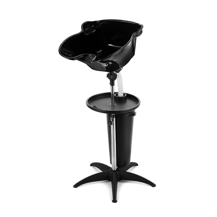 Black hair washing station on a white background