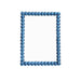 Blue beaded frame on a white background