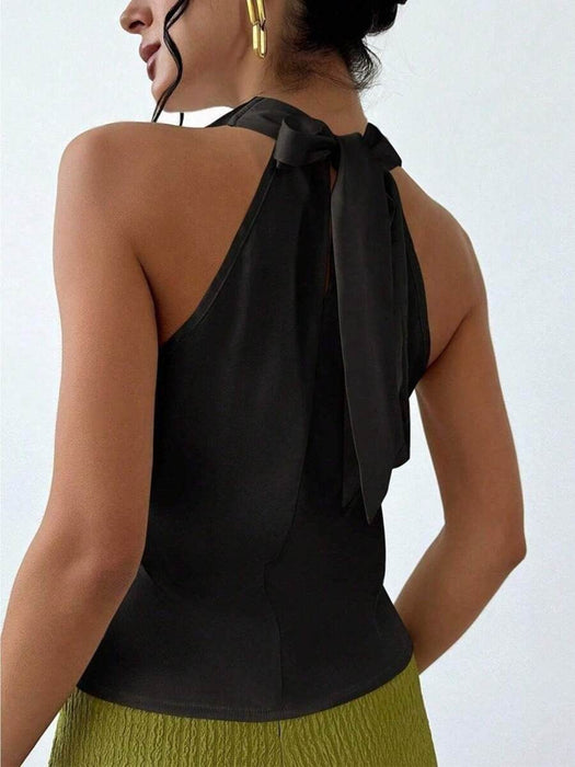 Elegant Sleeveless Satin Shirt for Spring/Summer Top Blouse - Dio Kollections