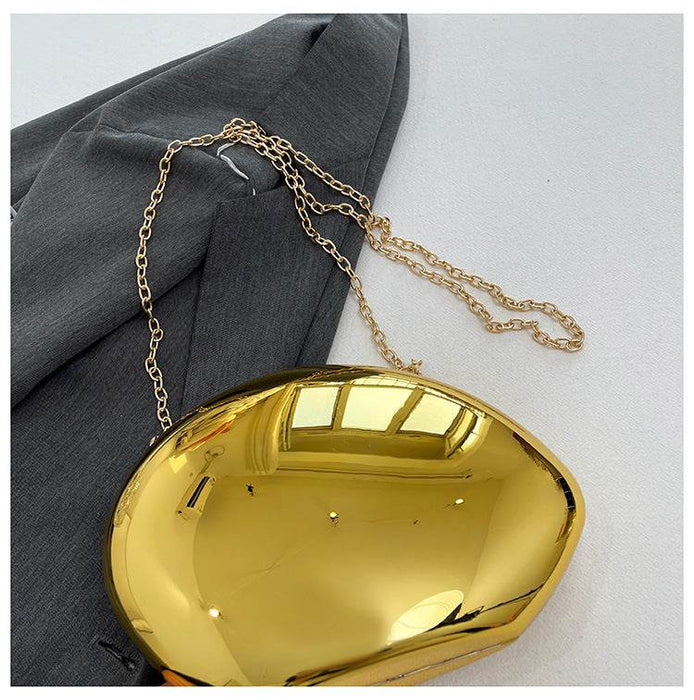 Trendy Oval Acrylic Box Bag with Chain Strap - Dio Kollections