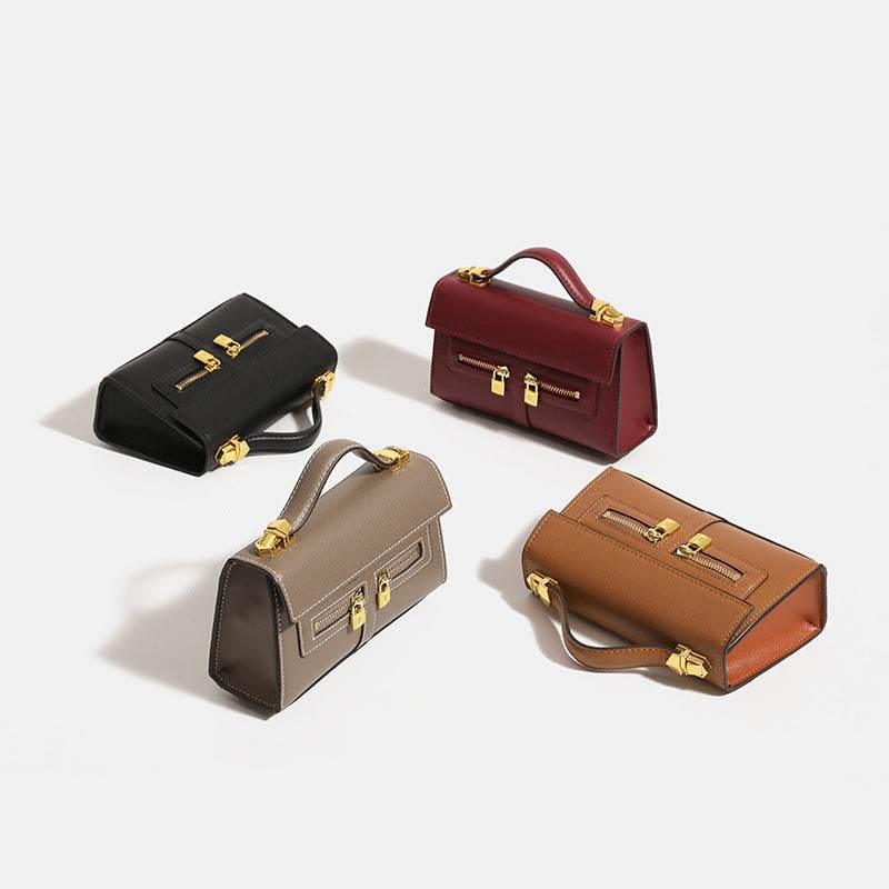 Dio Retro Double Pull Lock One Shoulder Crossbody Small Square Bag - Dio Kollections