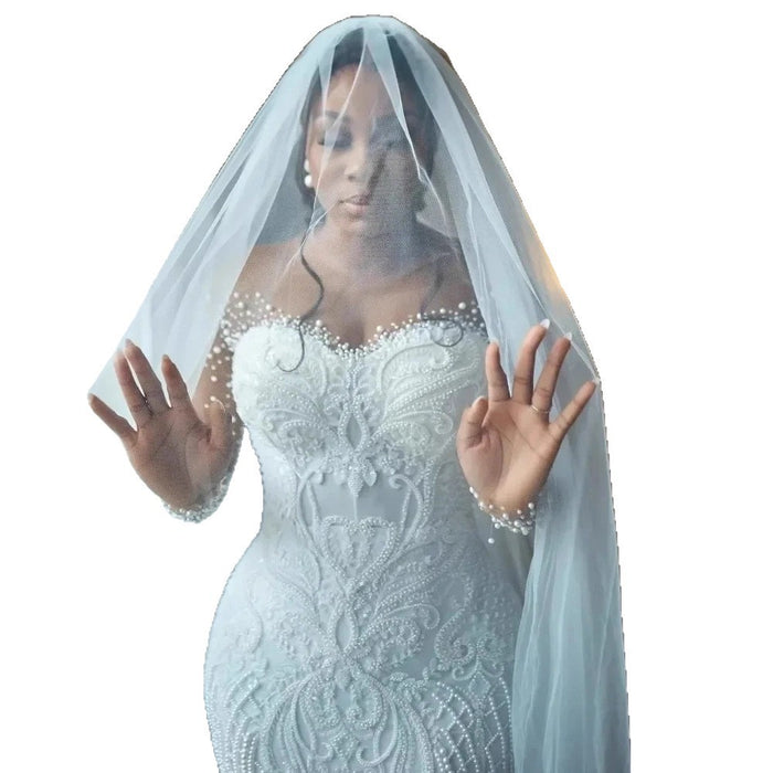 Dio African Luxury Mermaid Bridal Lace Plus Size Wedding Dress