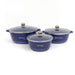 Barley Rice Stone Non-Stick Cooking Set - 6 Piece Pots with Glass Lids - Dio Kollections
