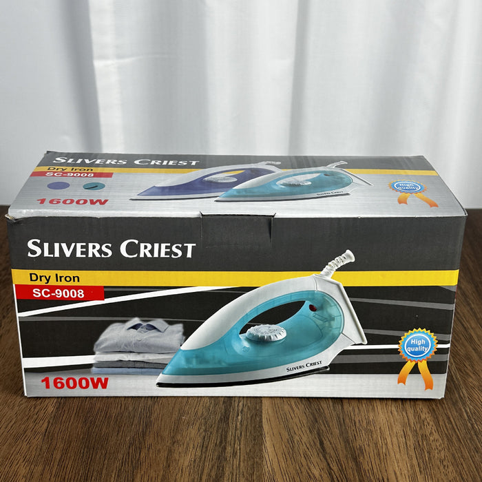 Slivers Priest dry iron box on a wooden surface with white curtain background